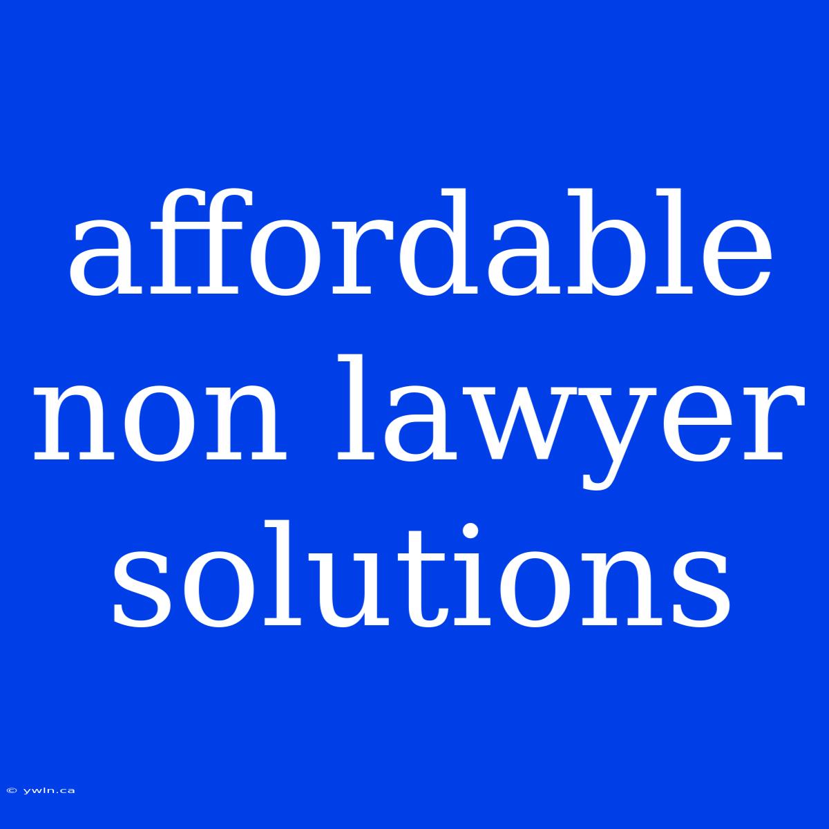 Affordable Non Lawyer Solutions