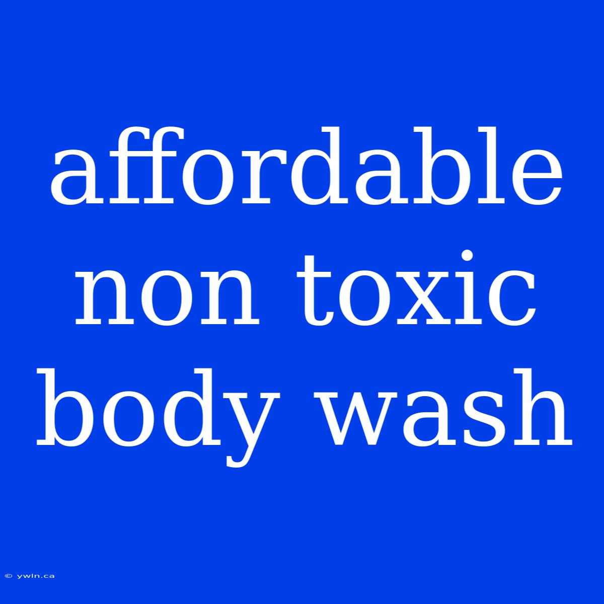 Affordable Non Toxic Body Wash