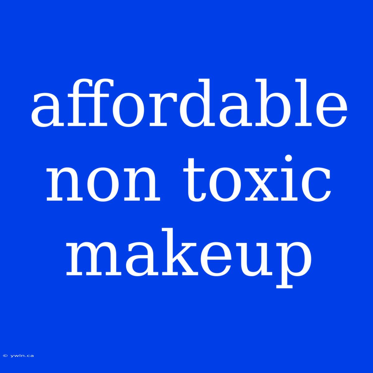 Affordable Non Toxic Makeup