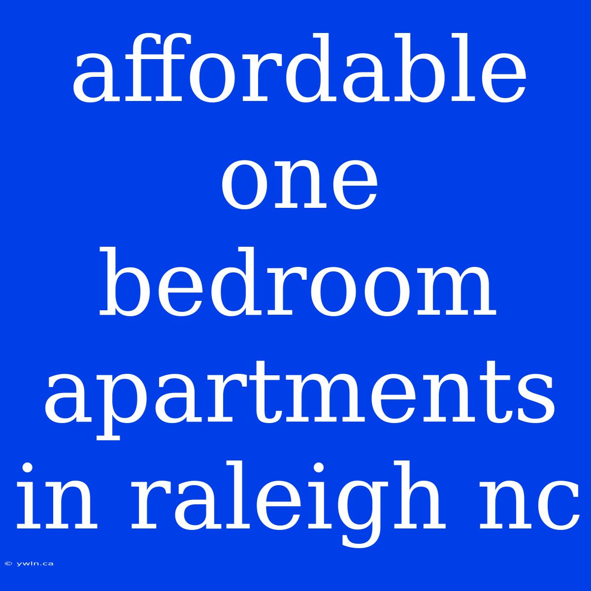 Affordable One Bedroom Apartments In Raleigh Nc