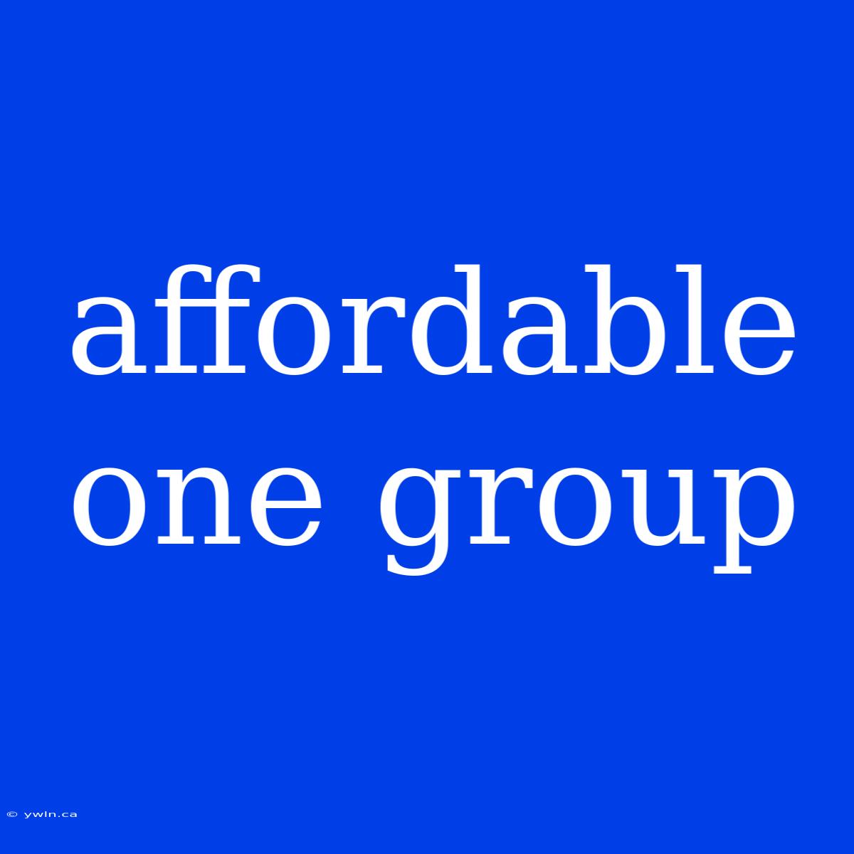 Affordable One Group