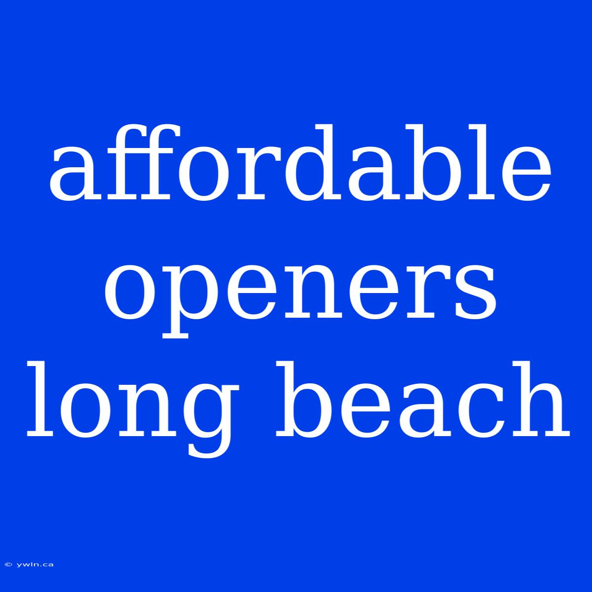 Affordable Openers Long Beach