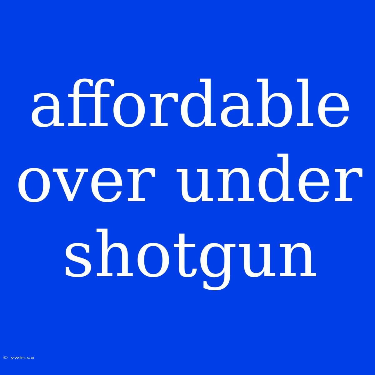 Affordable Over Under Shotgun