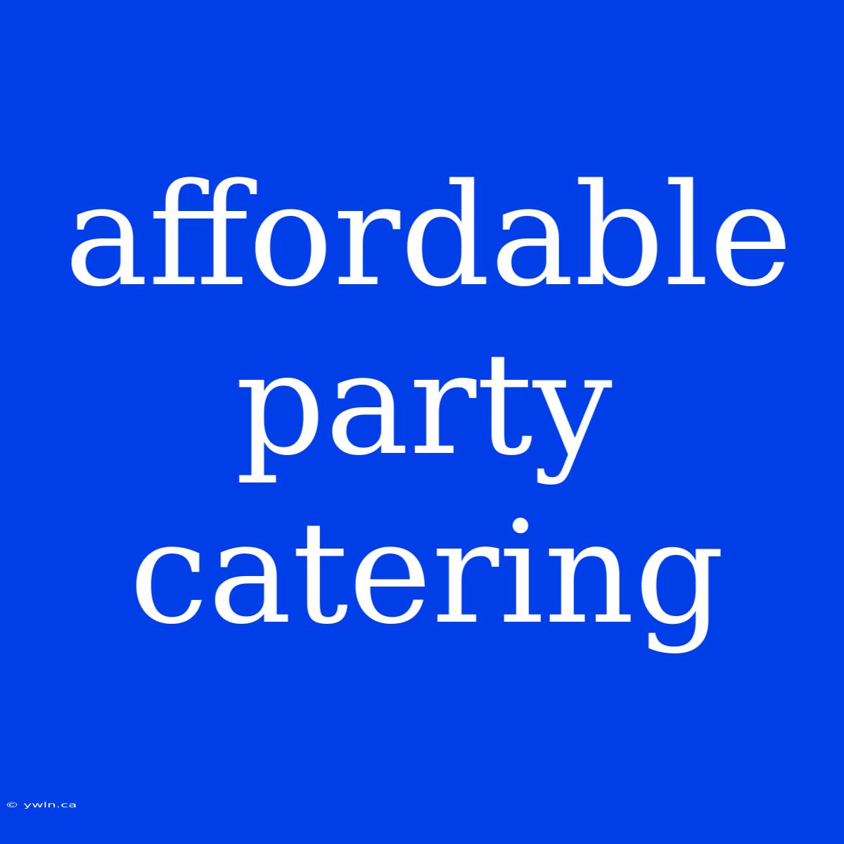 Affordable Party Catering