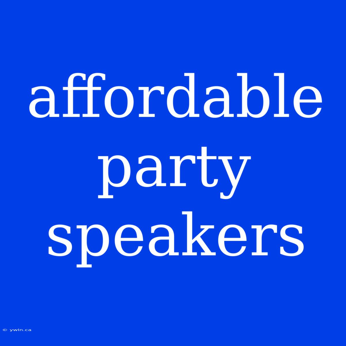 Affordable Party Speakers