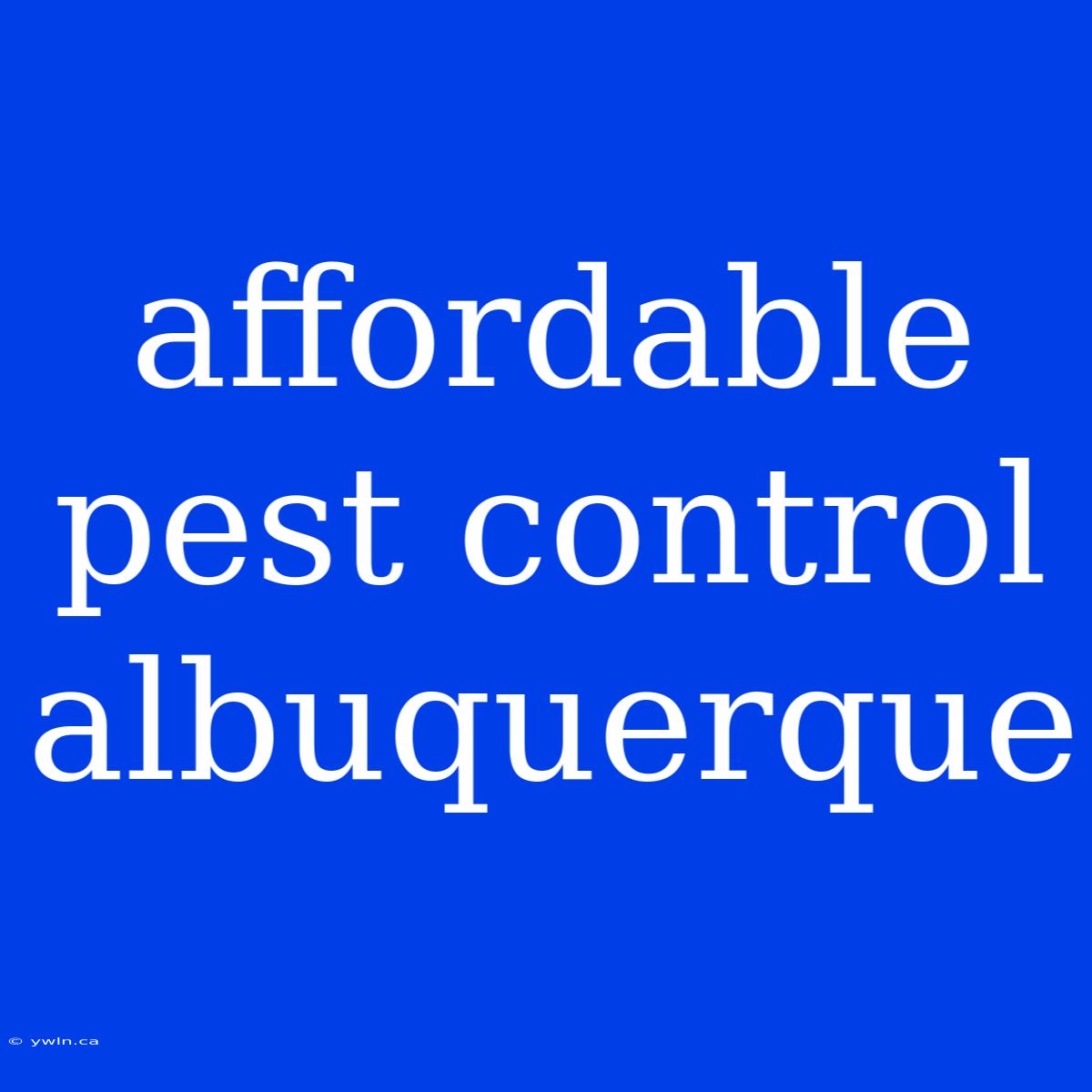 Affordable Pest Control Albuquerque