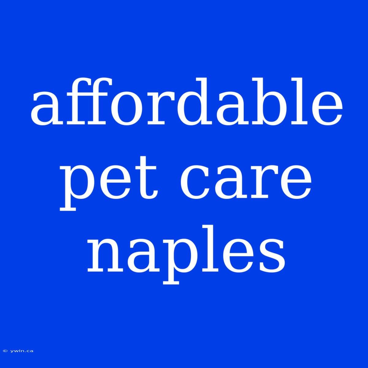 Affordable Pet Care Naples