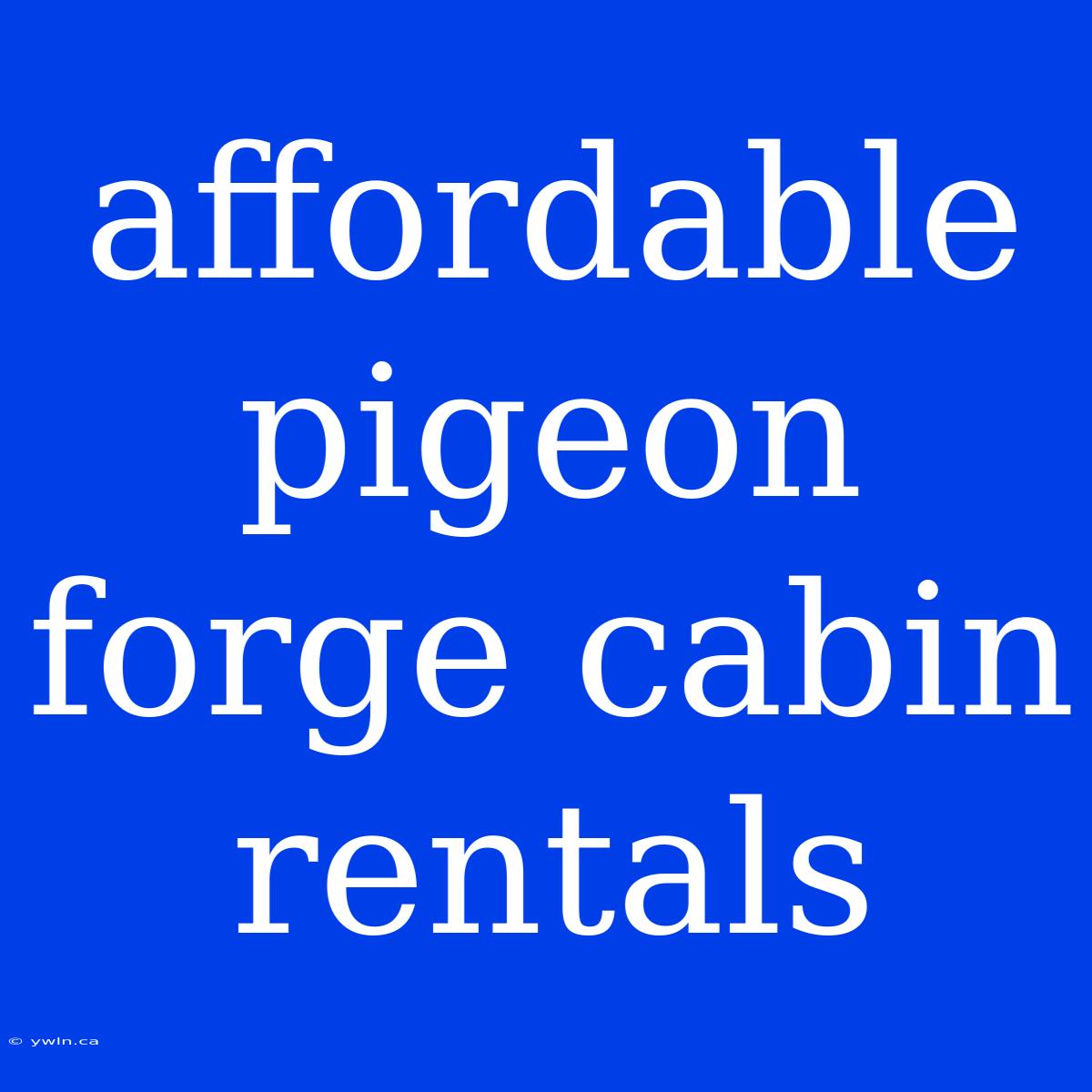 Affordable Pigeon Forge Cabin Rentals