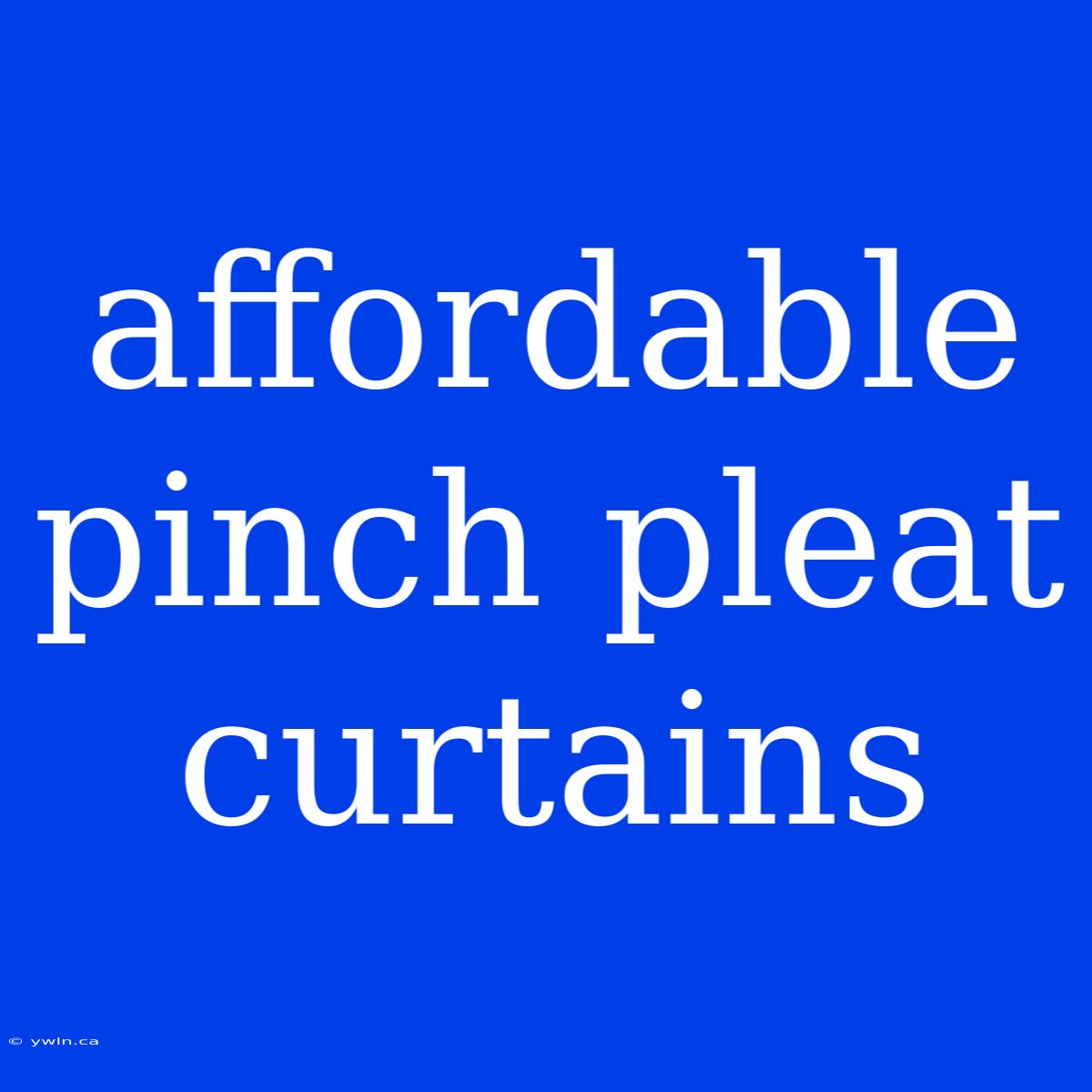 Affordable Pinch Pleat Curtains