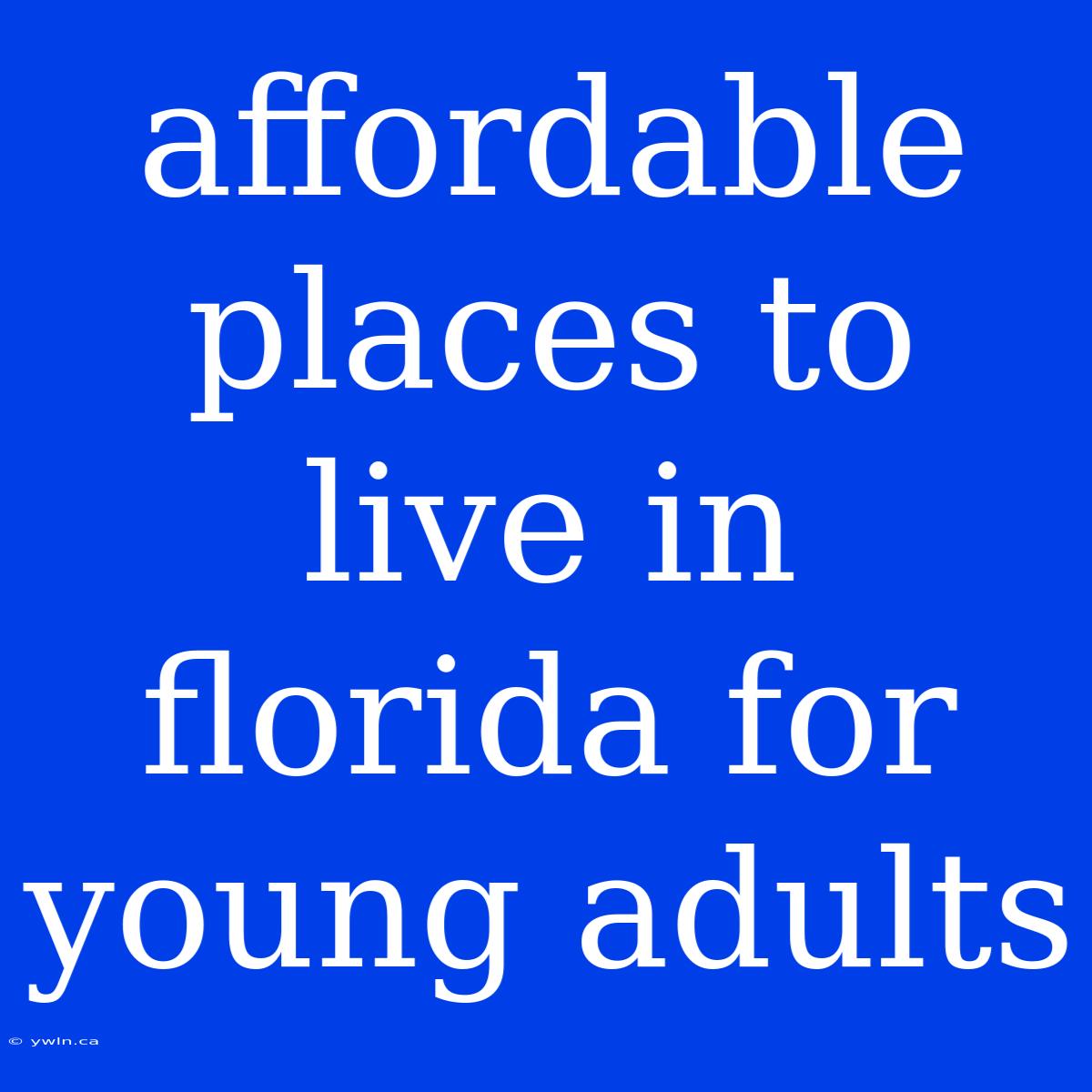 Affordable Places To Live In Florida For Young Adults