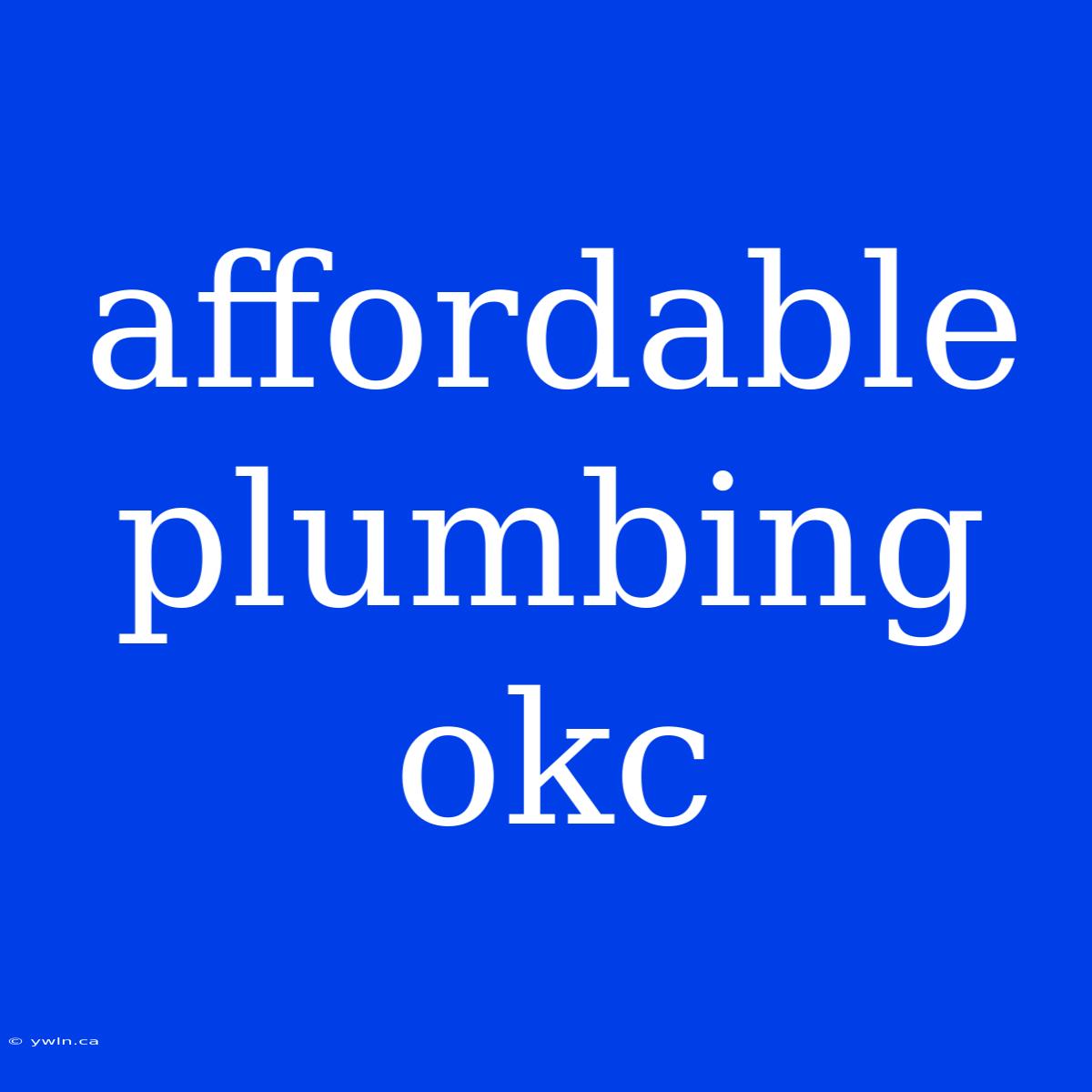 Affordable Plumbing Okc