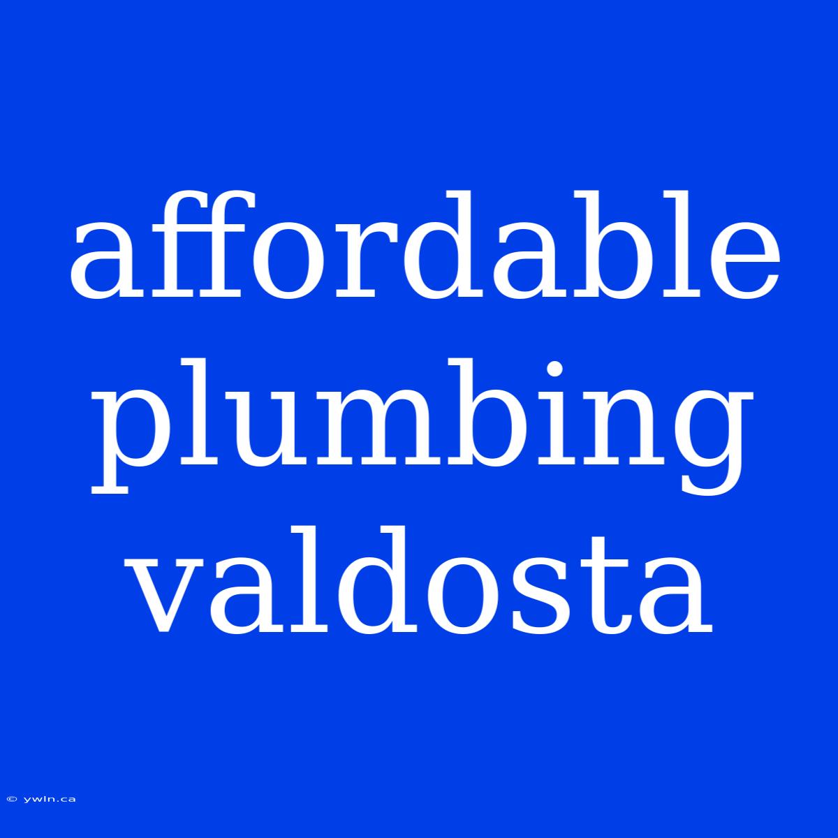 Affordable Plumbing Valdosta