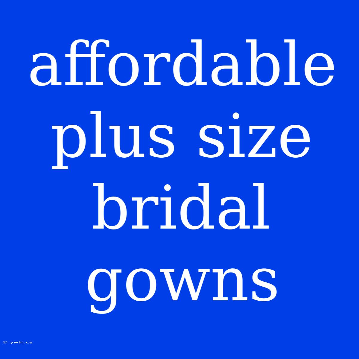 Affordable Plus Size Bridal Gowns