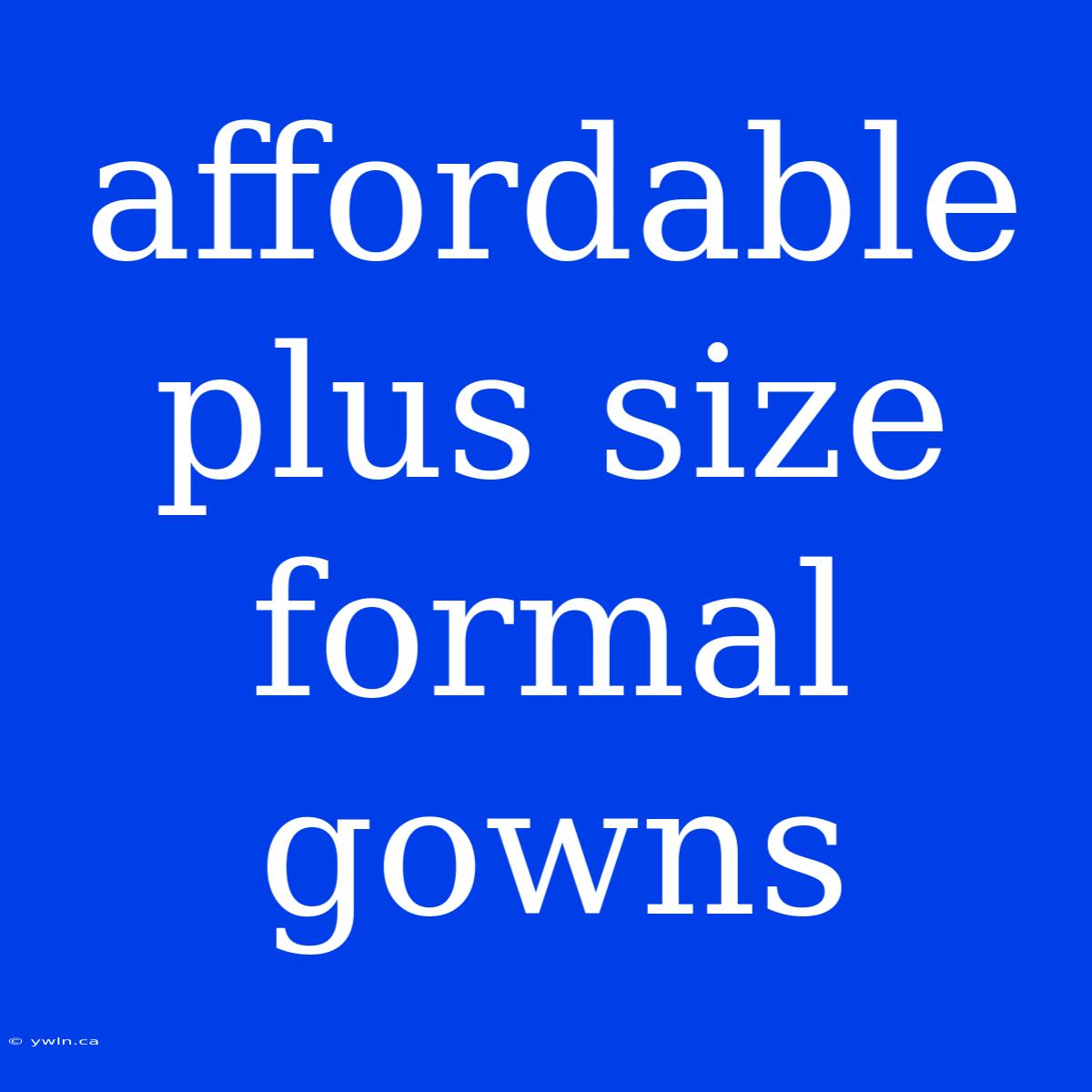 Affordable Plus Size Formal Gowns