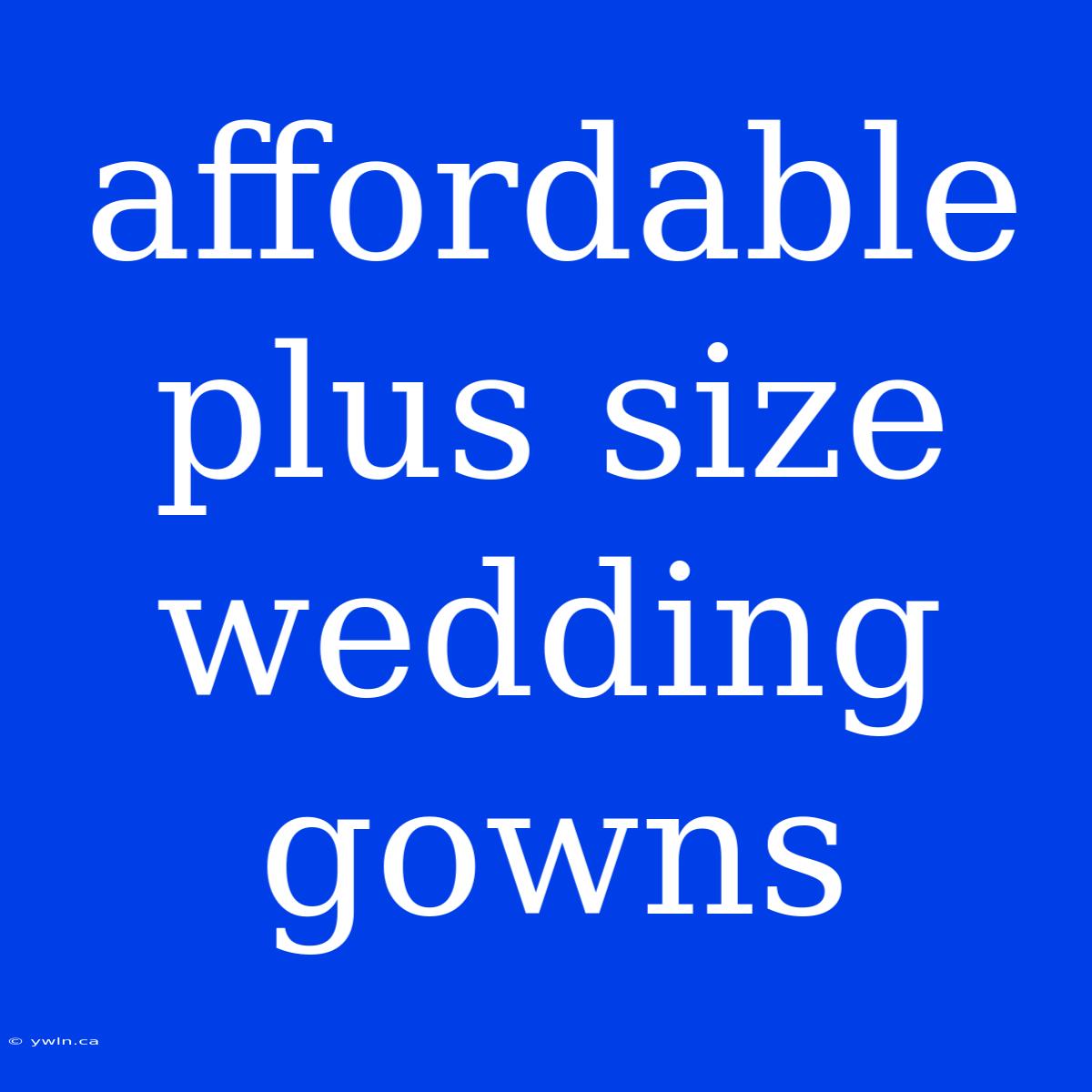 Affordable Plus Size Wedding Gowns