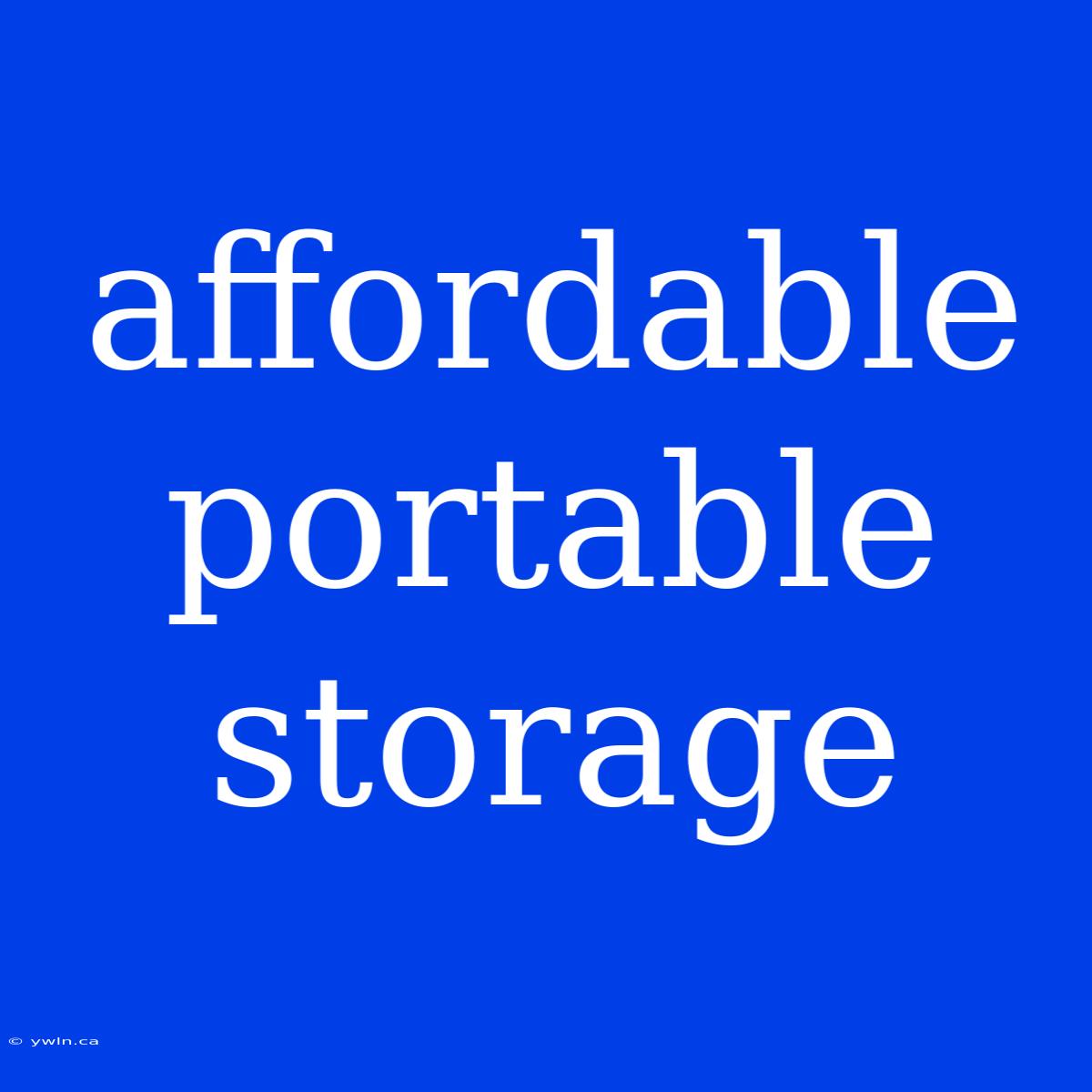 Affordable Portable Storage