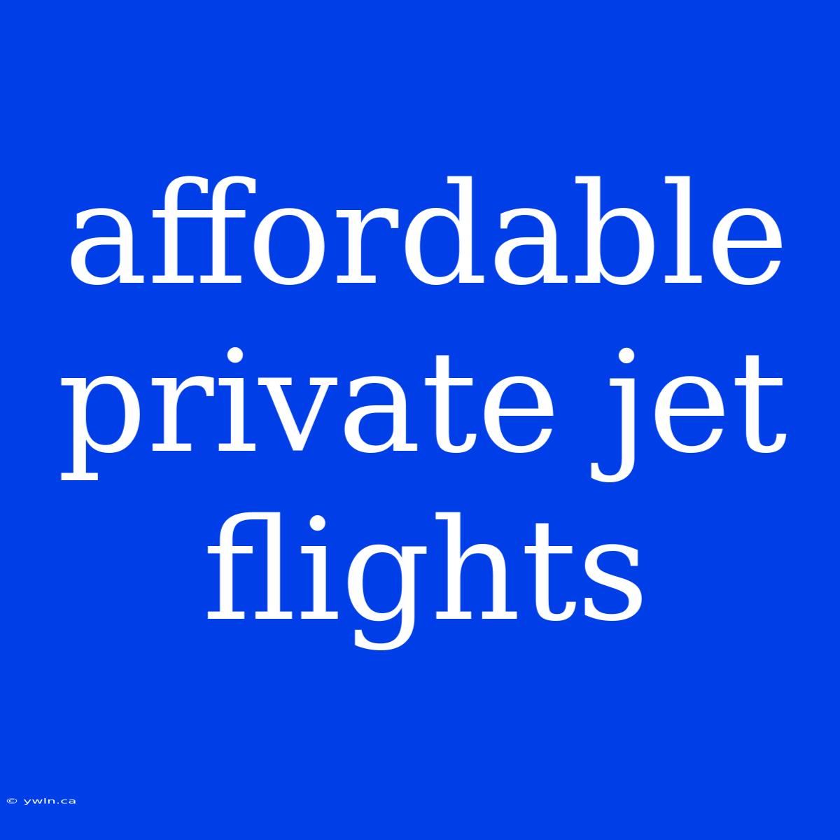 Affordable Private Jet Flights