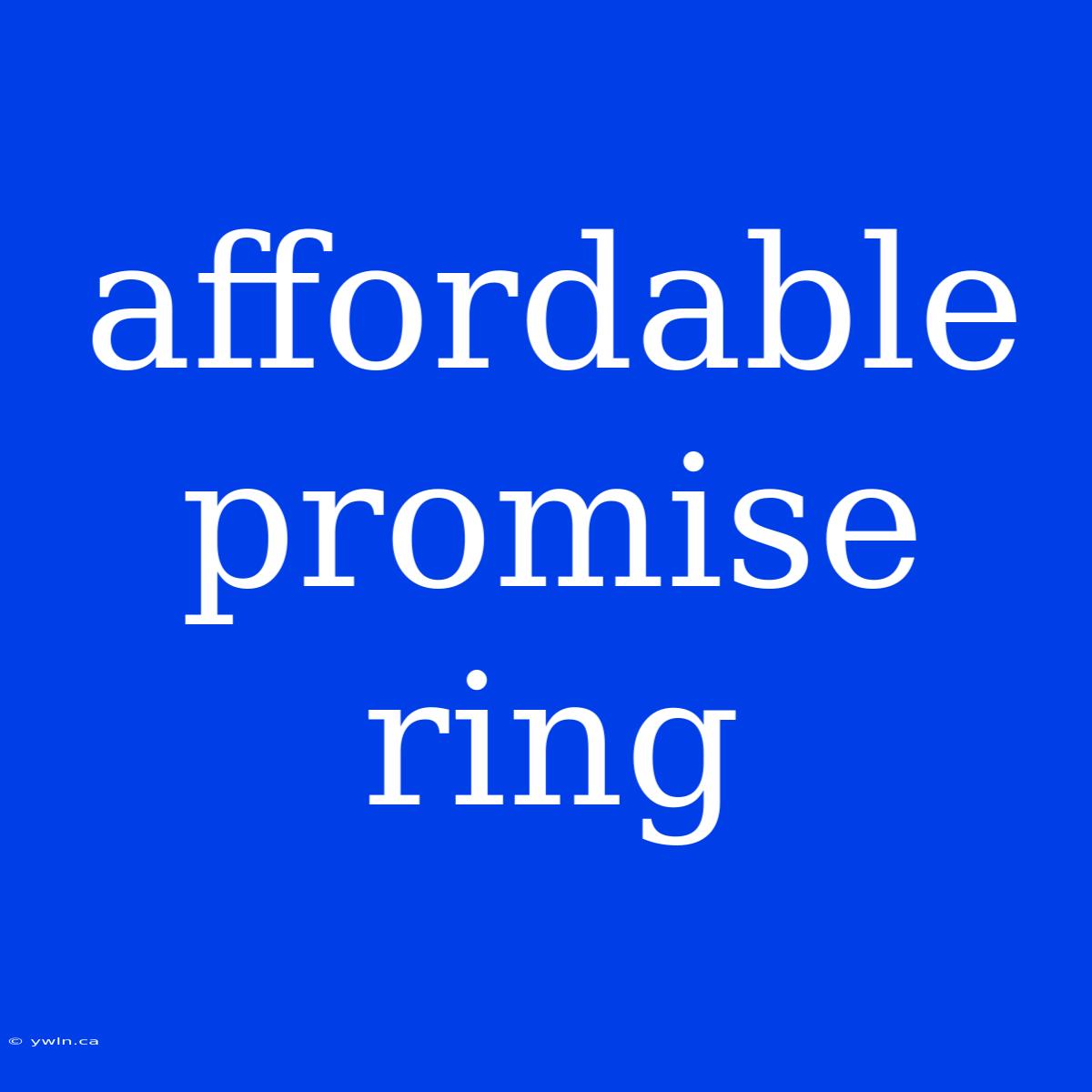 Affordable Promise Ring