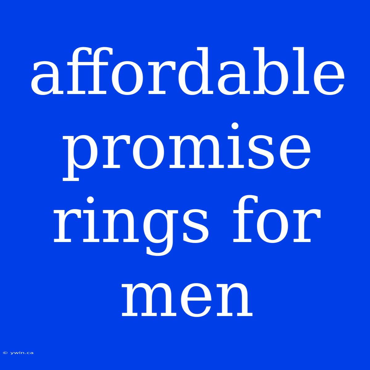 Affordable Promise Rings For Men