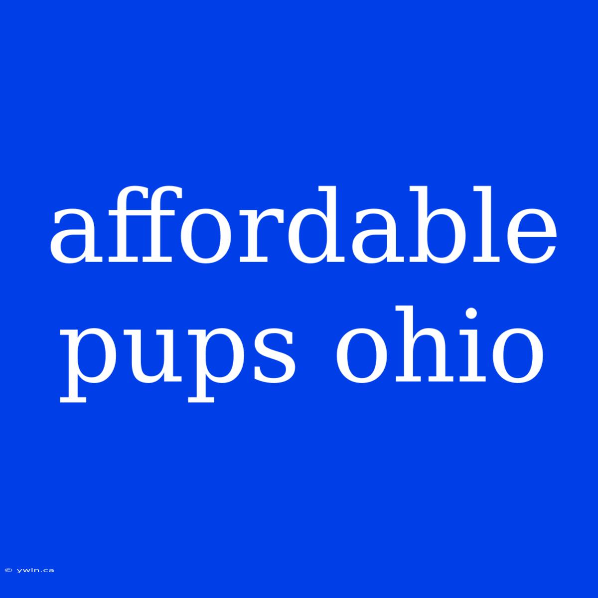 Affordable Pups Ohio