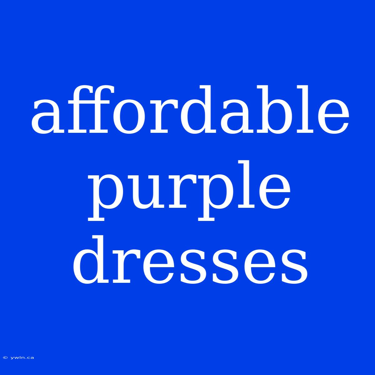 Affordable Purple Dresses