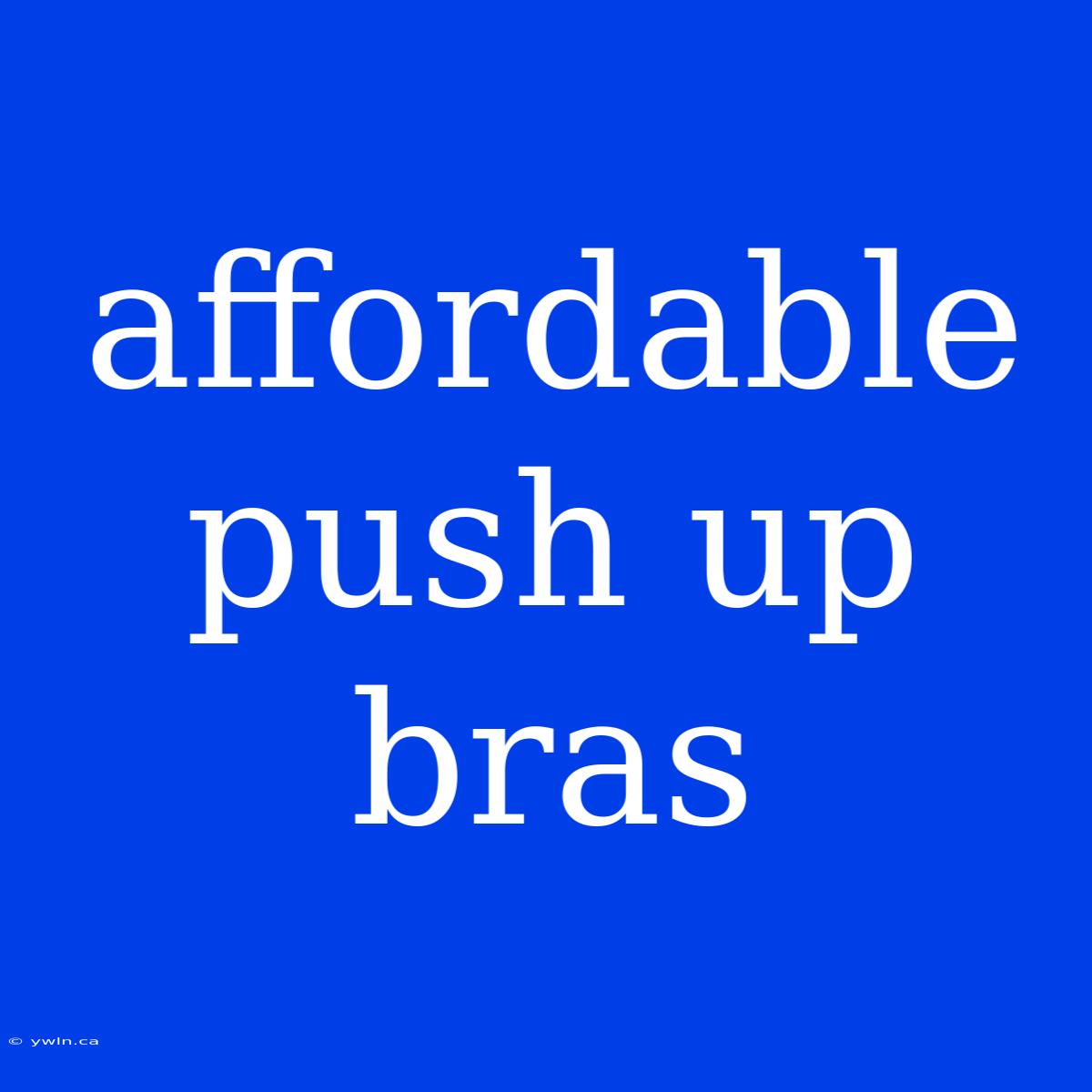 Affordable Push Up Bras