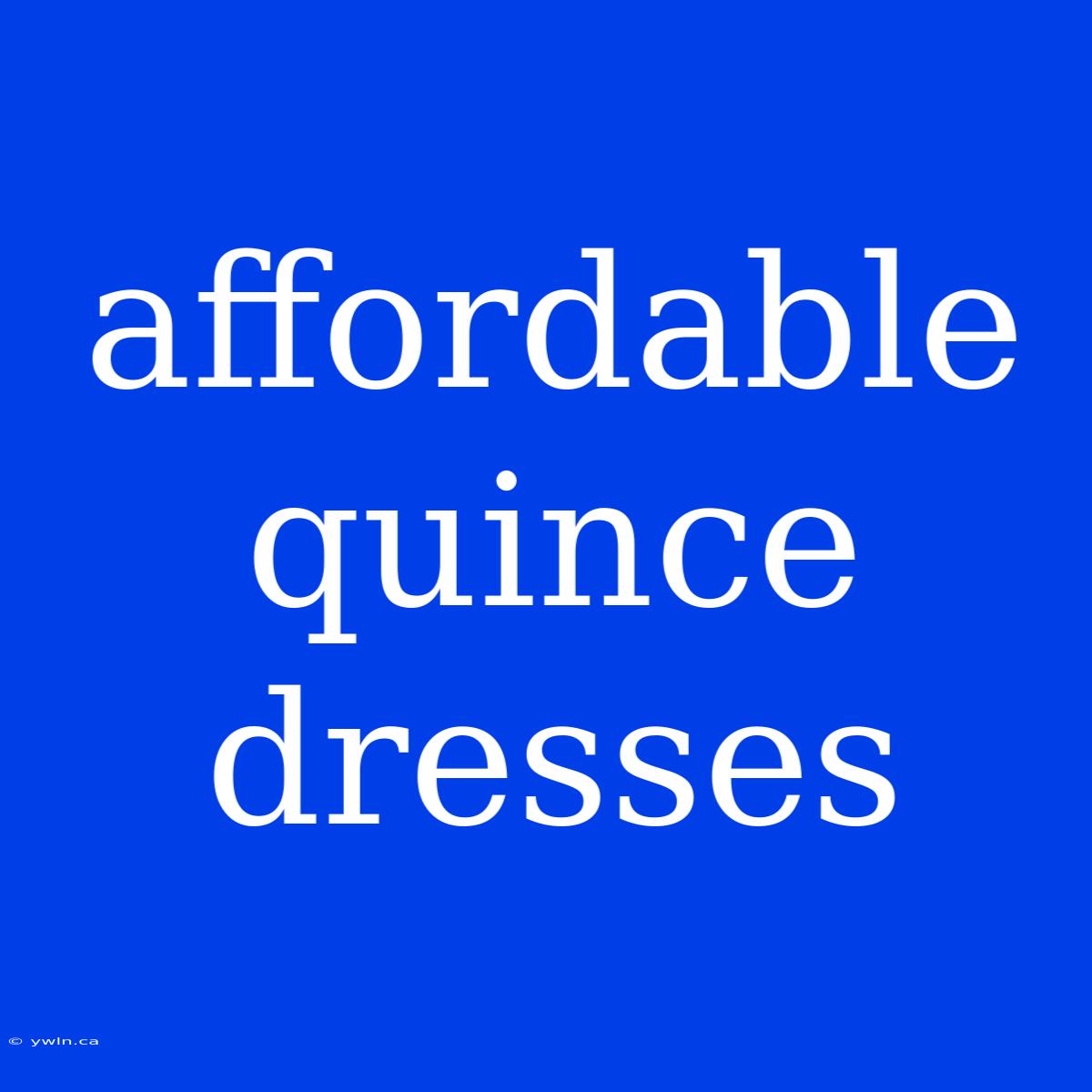 Affordable Quince Dresses