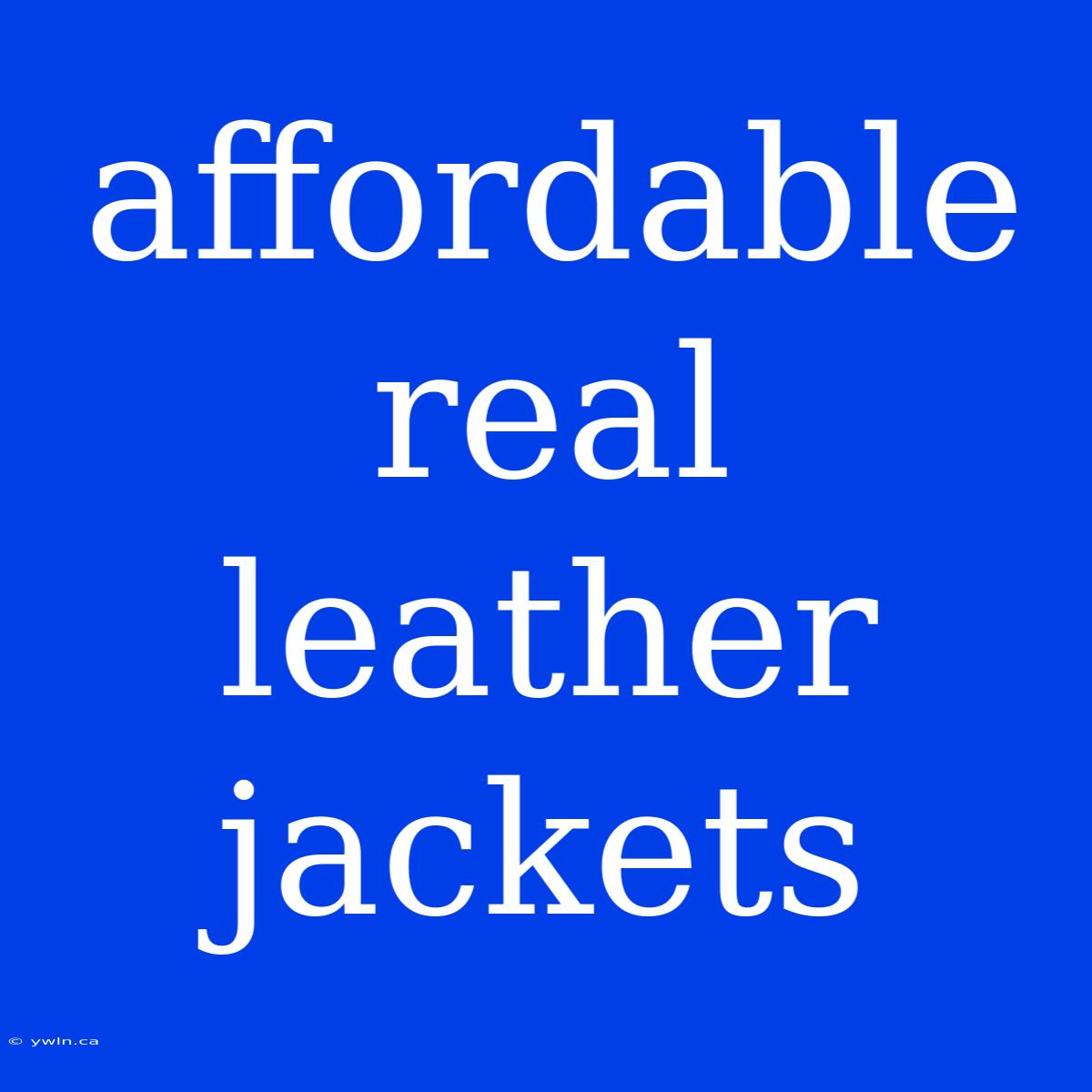 Affordable Real Leather Jackets