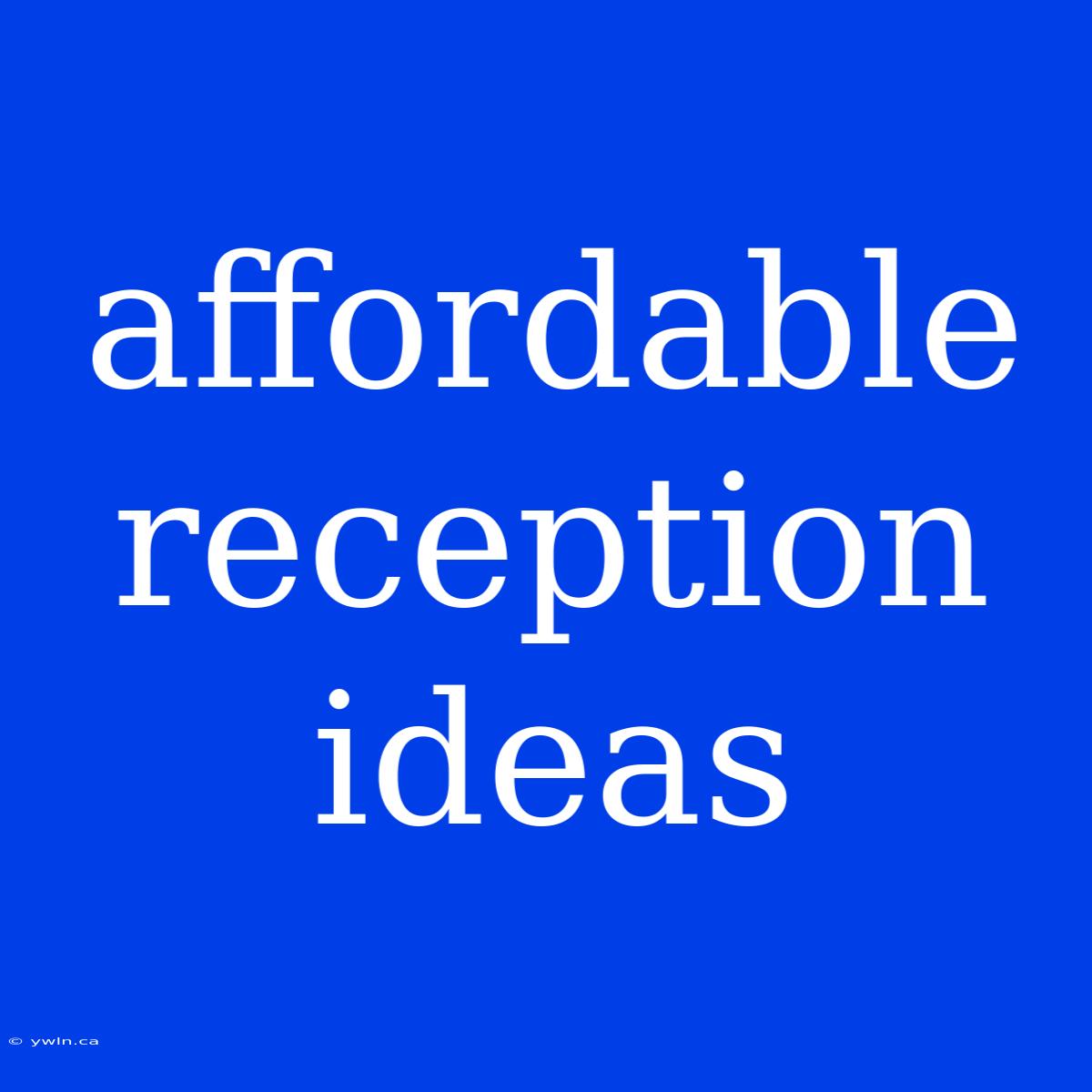 Affordable Reception Ideas