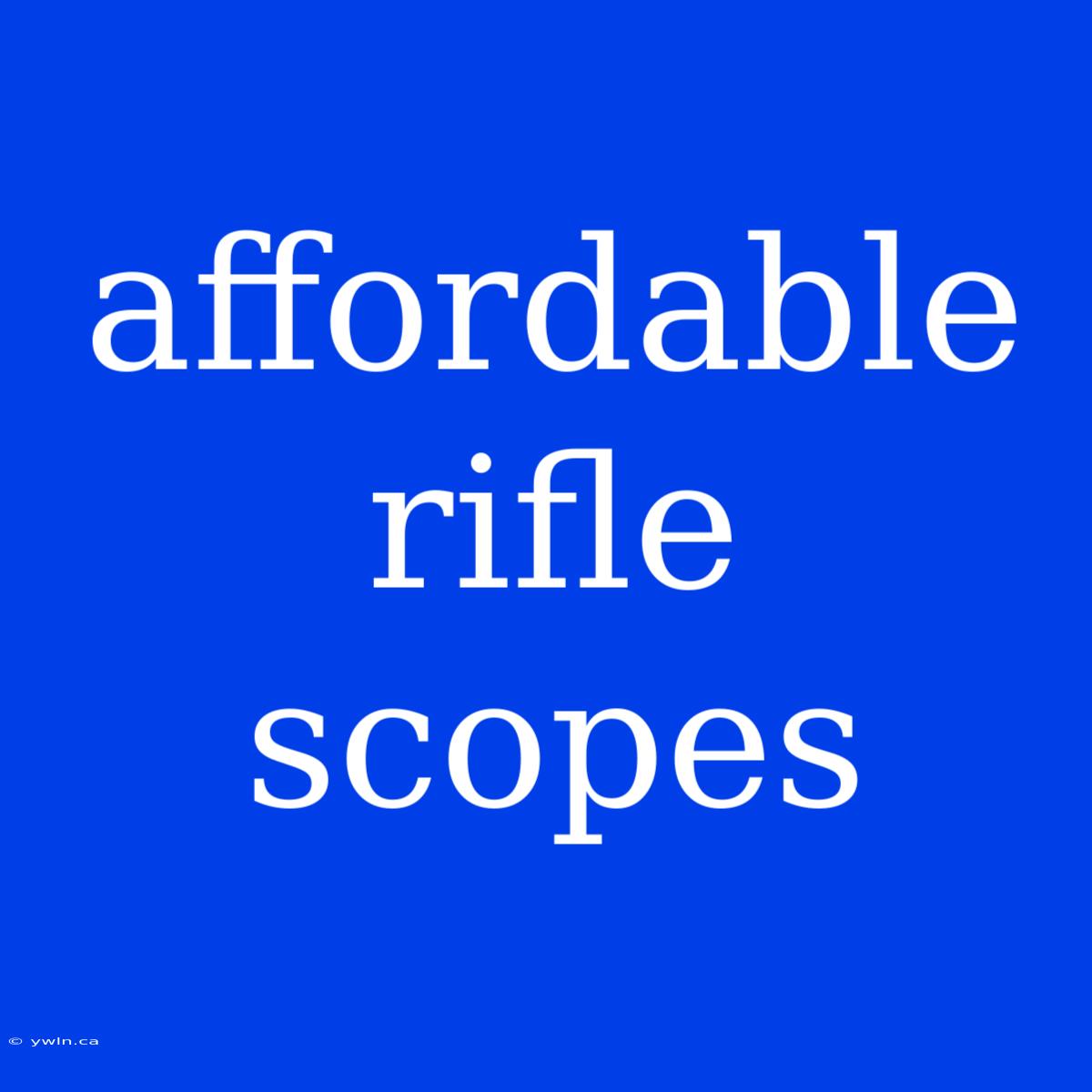 Affordable Rifle Scopes