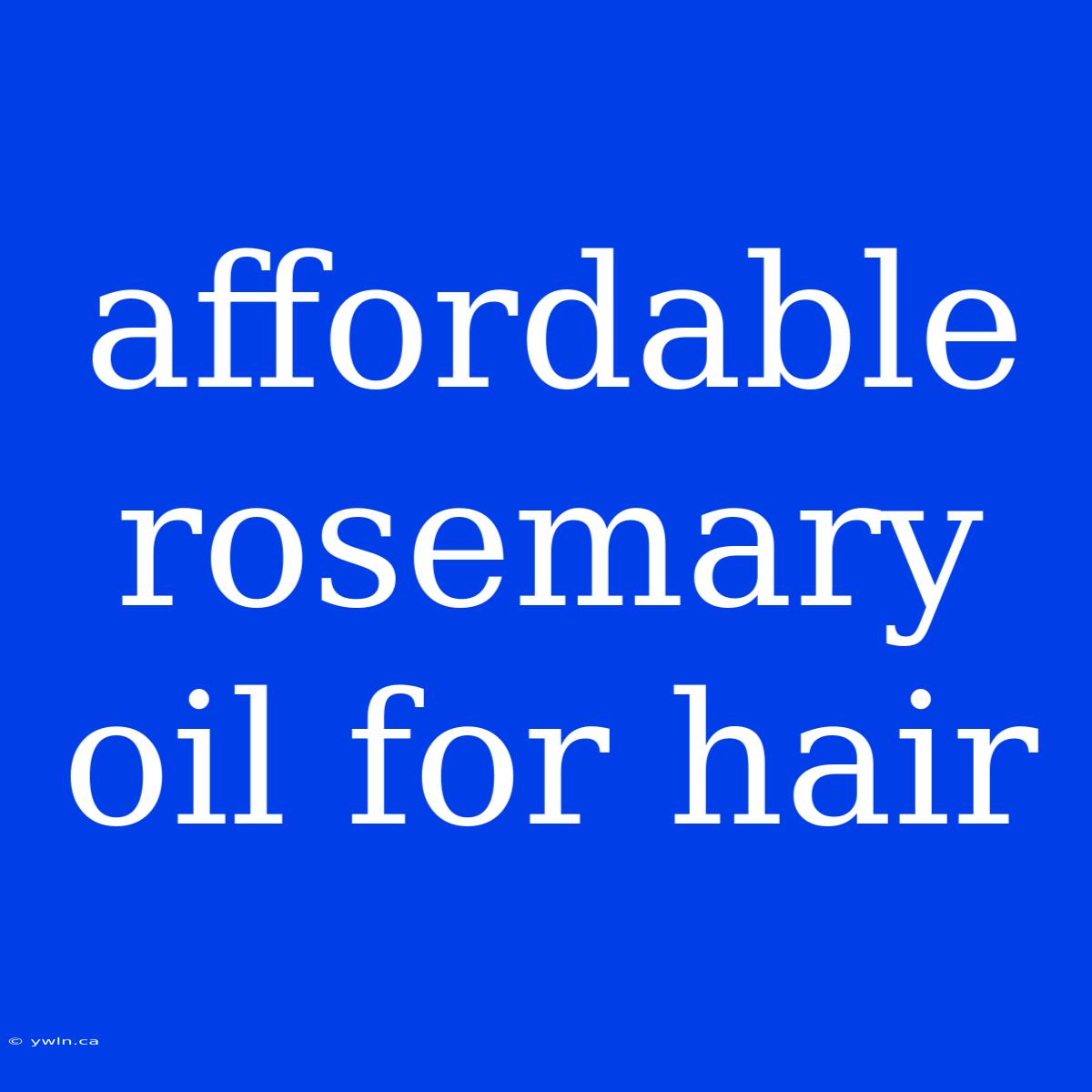 Affordable Rosemary Oil For Hair