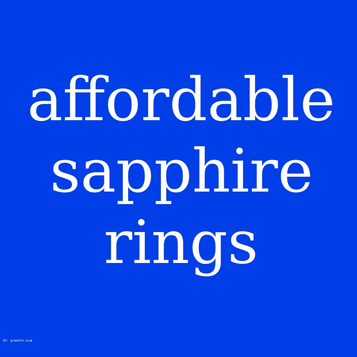 Affordable Sapphire Rings