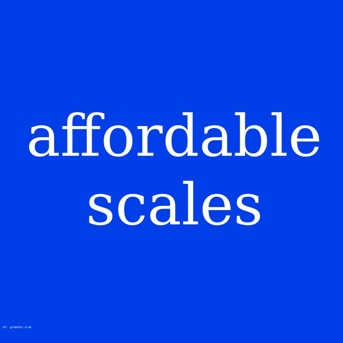 Affordable Scales