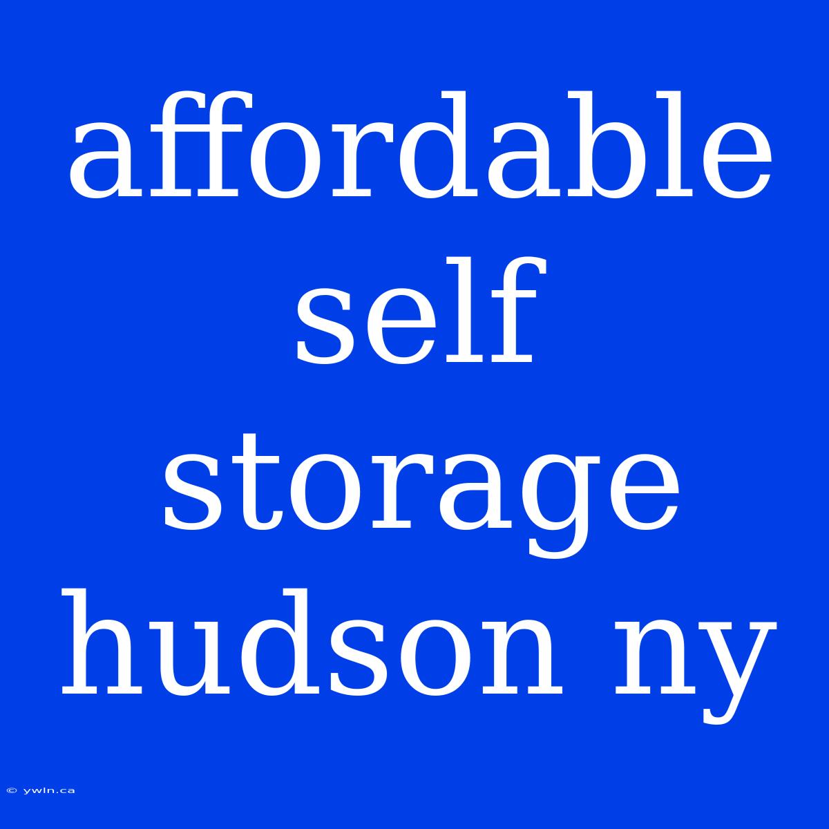 Affordable Self Storage Hudson Ny