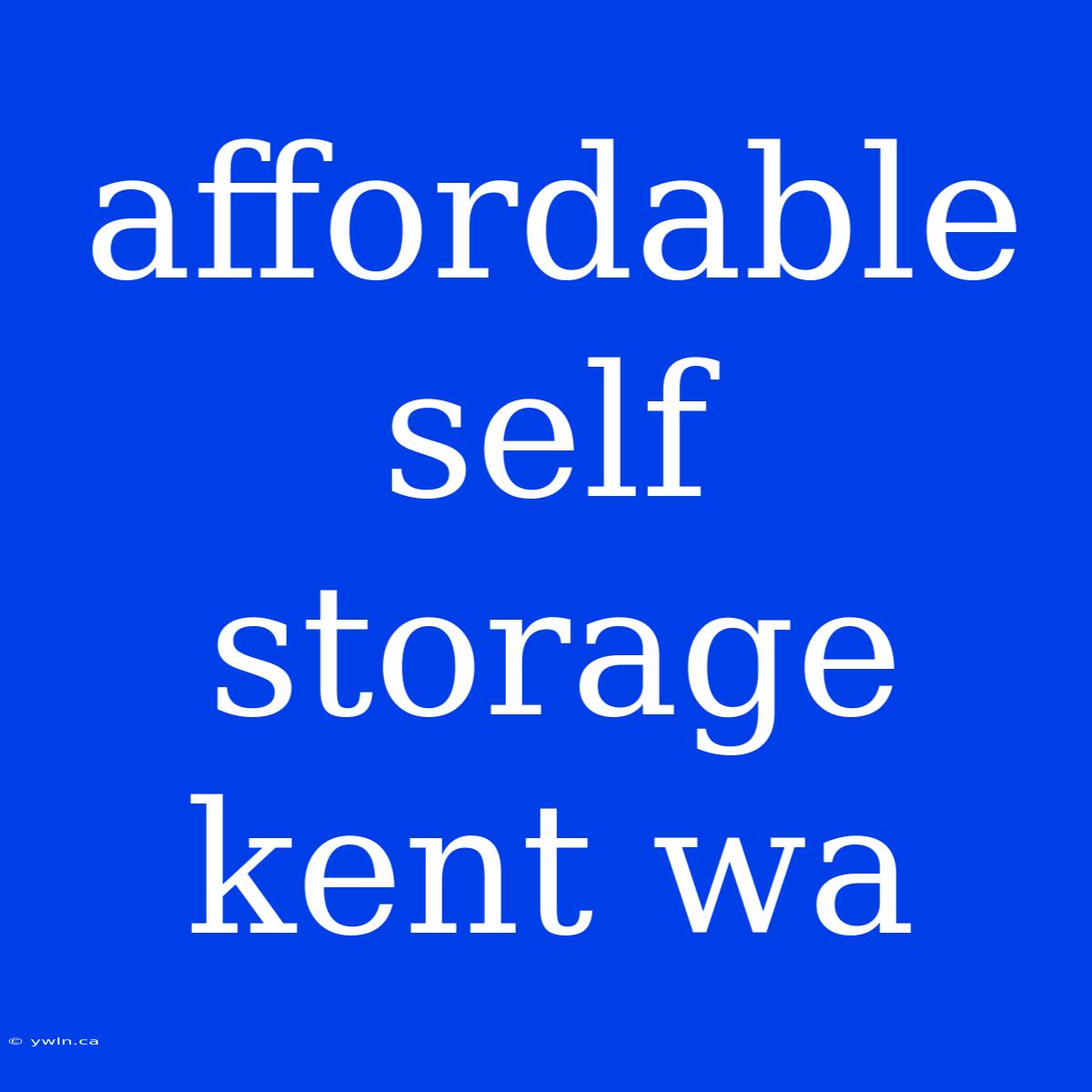 Affordable Self Storage Kent Wa