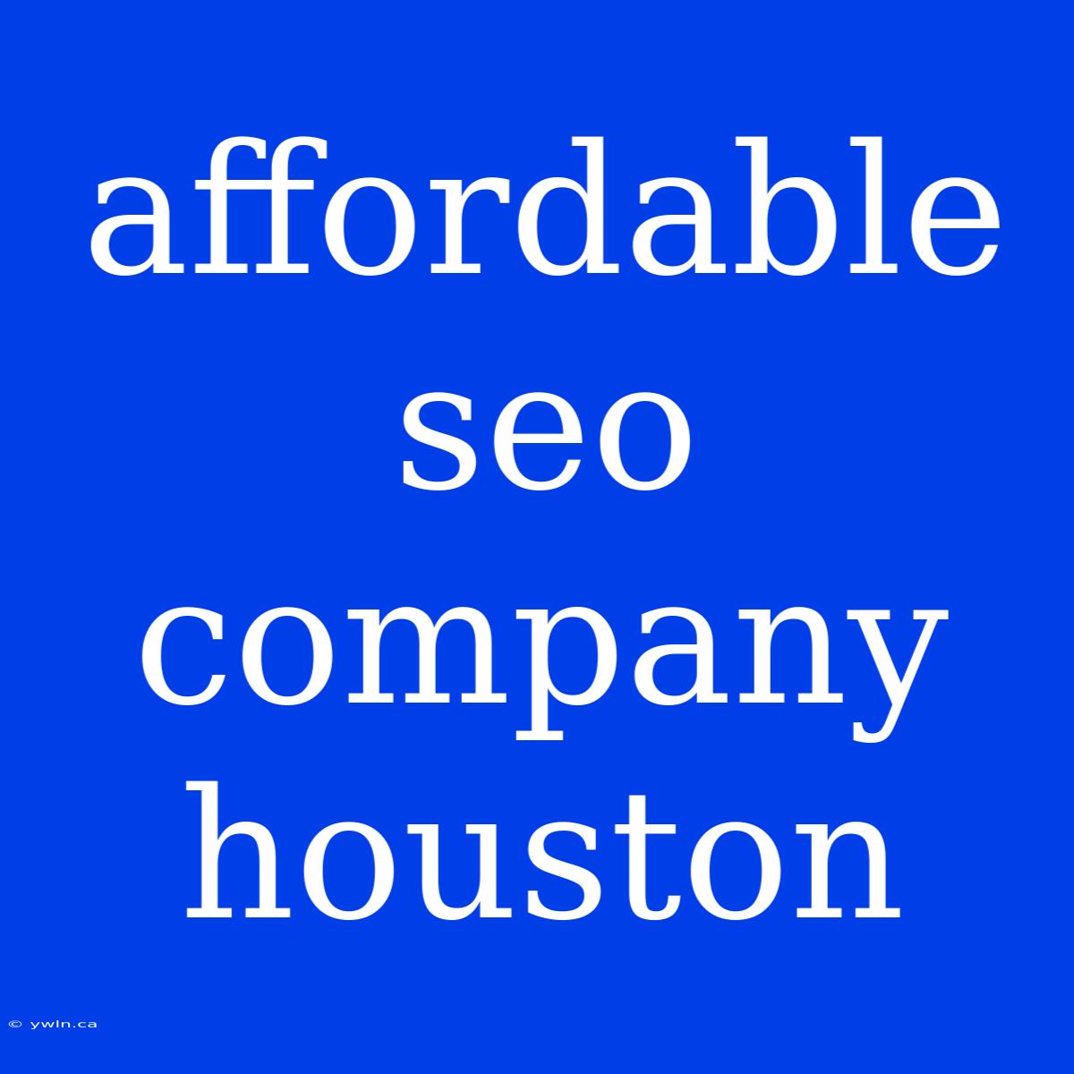 Affordable Seo Company Houston