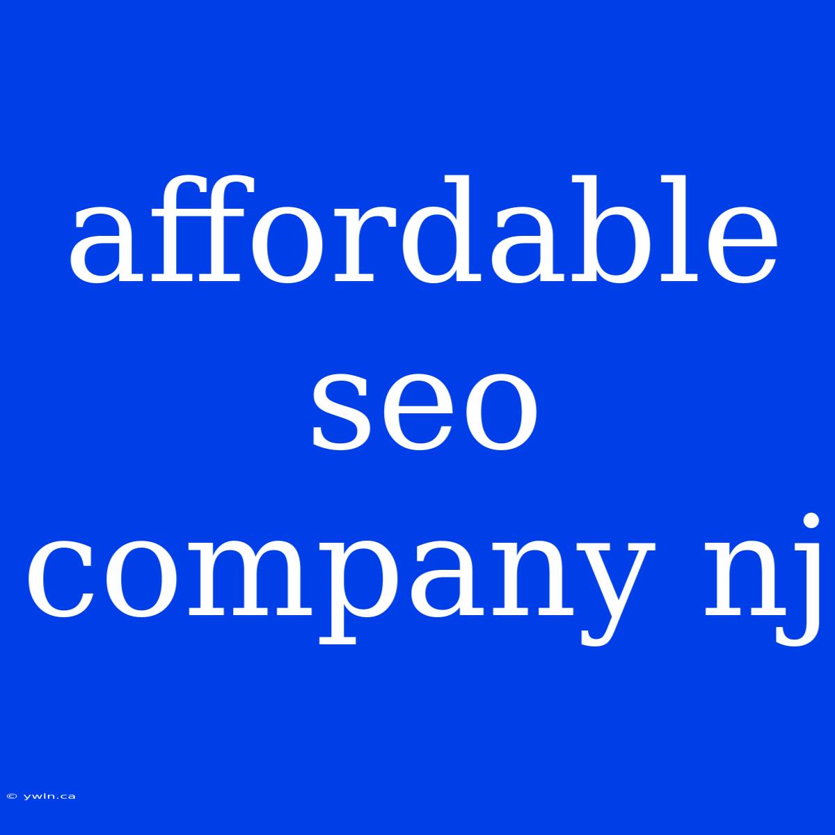 Affordable Seo Company Nj