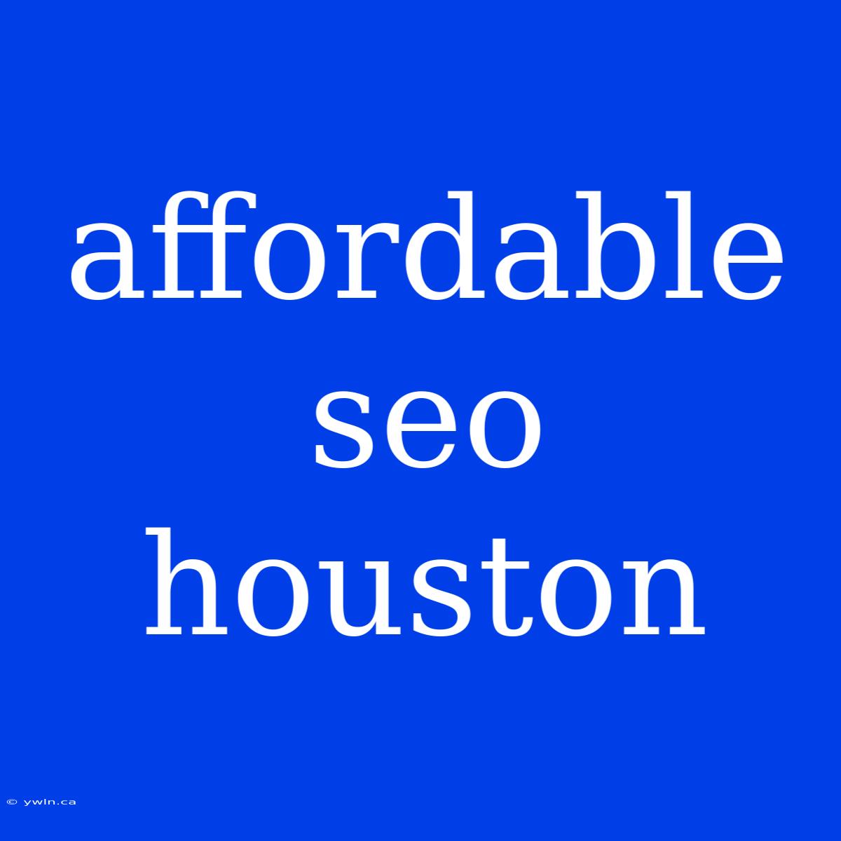 Affordable Seo Houston