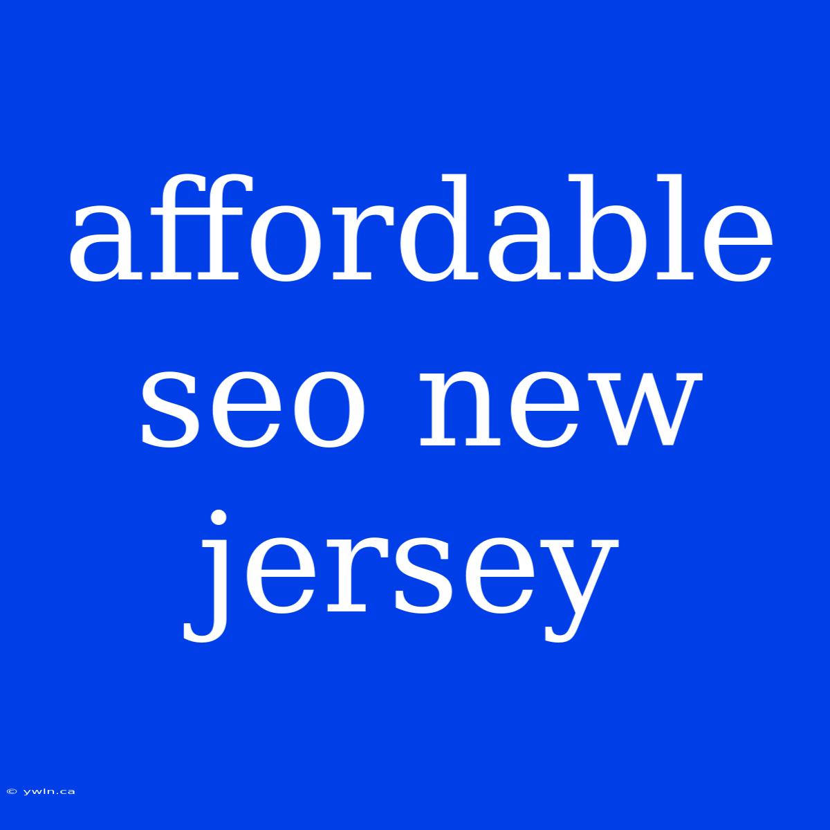 Affordable Seo New Jersey