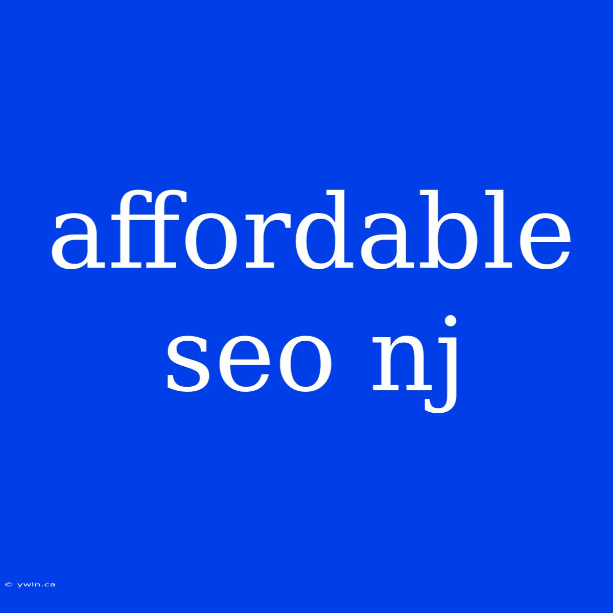 Affordable Seo Nj