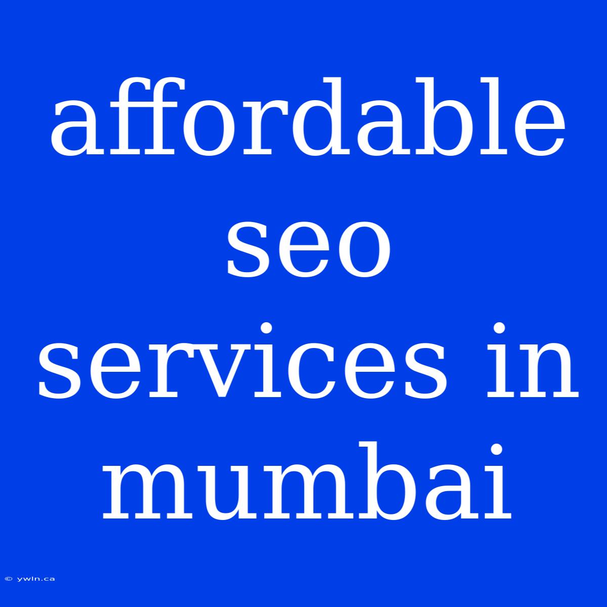 Affordable Seo Services In Mumbai