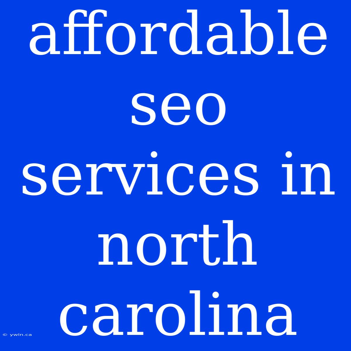 Affordable Seo Services In North Carolina