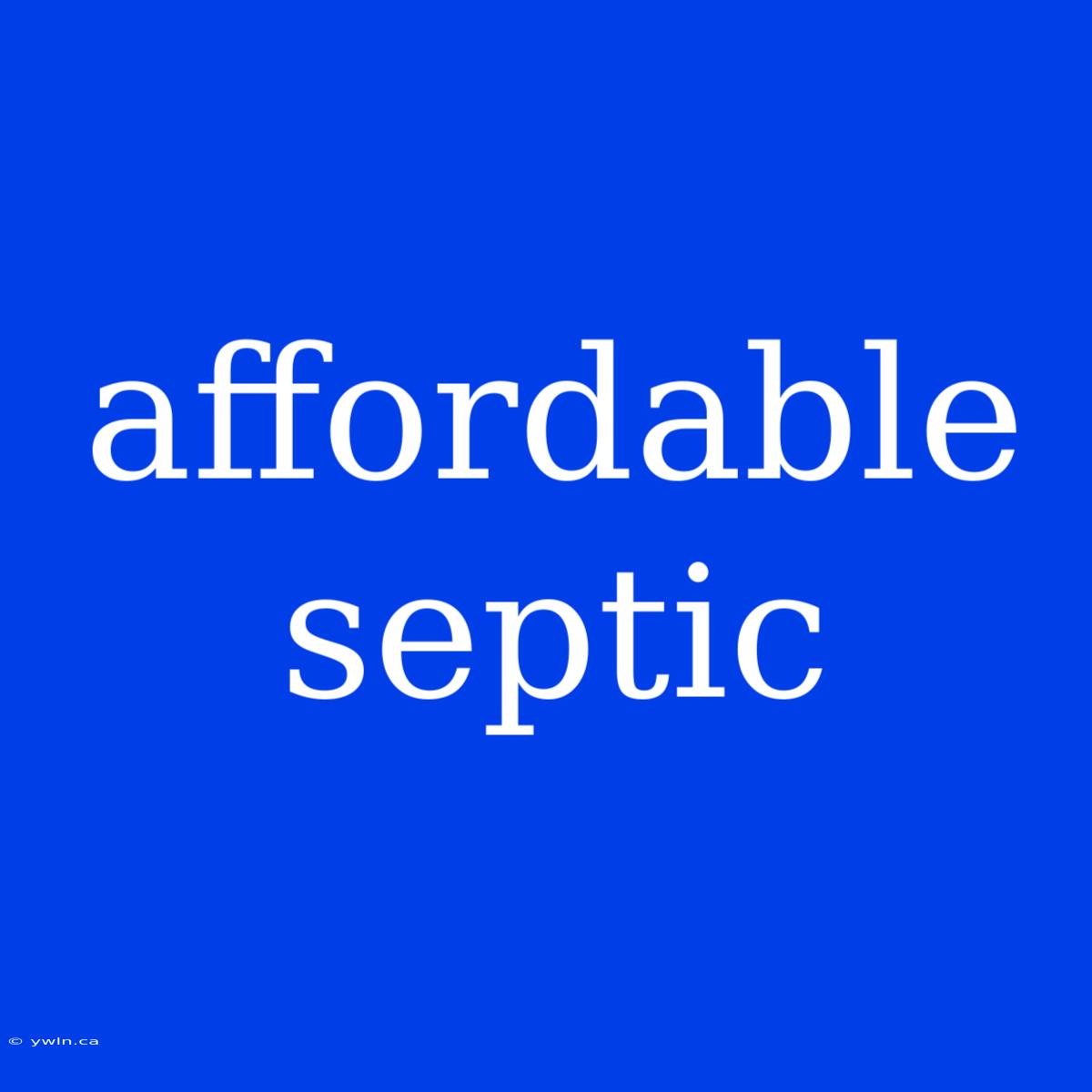 Affordable Septic