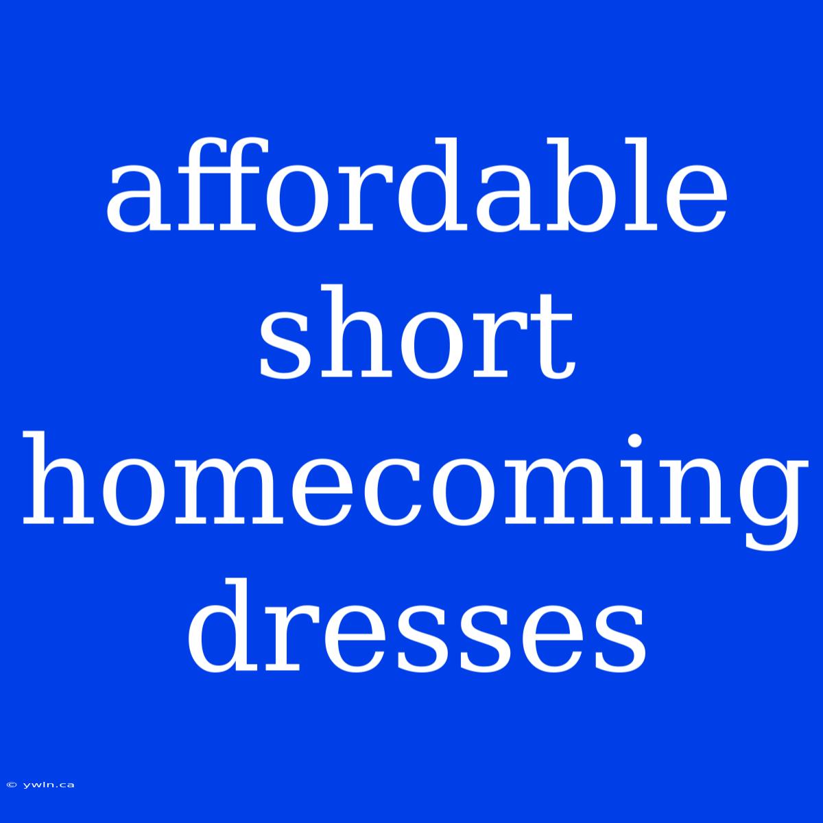 Affordable Short Homecoming Dresses