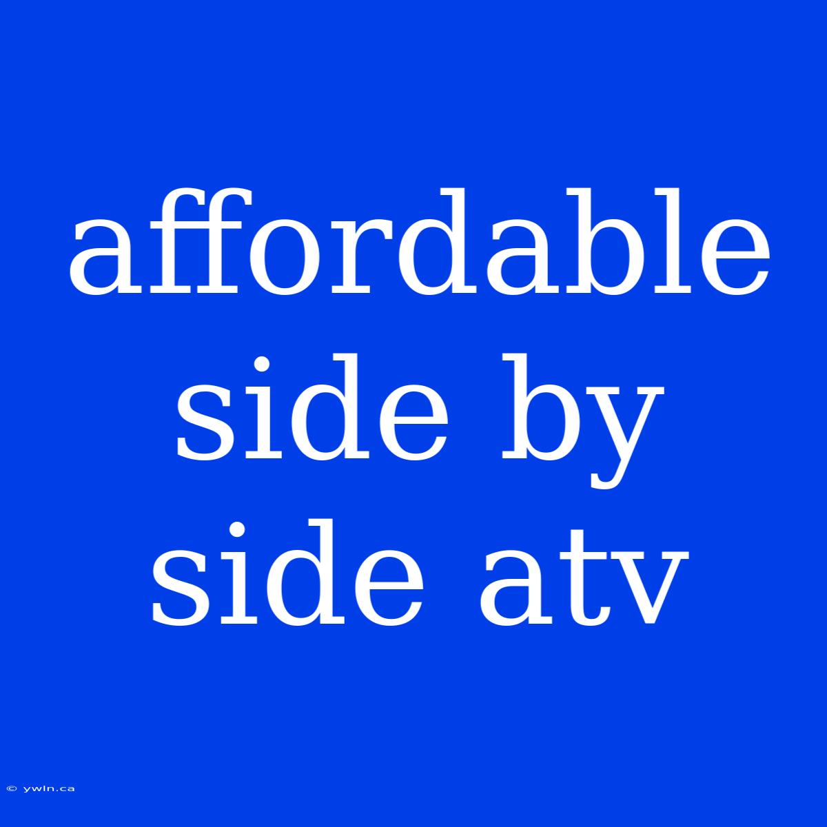 Affordable Side By Side Atv