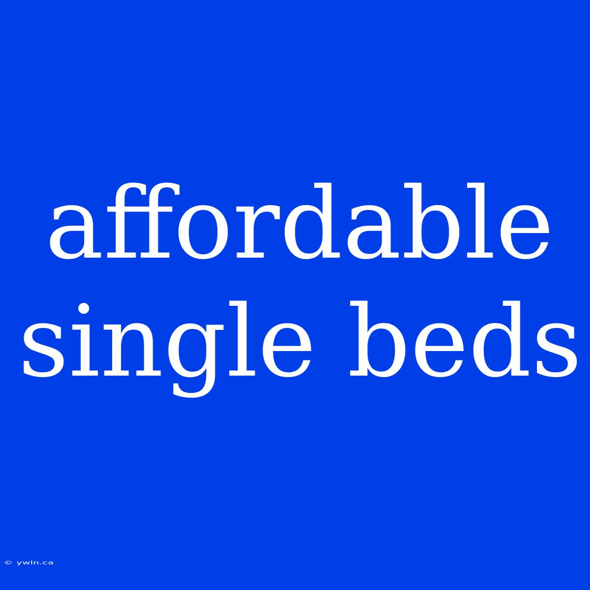 Affordable Single Beds