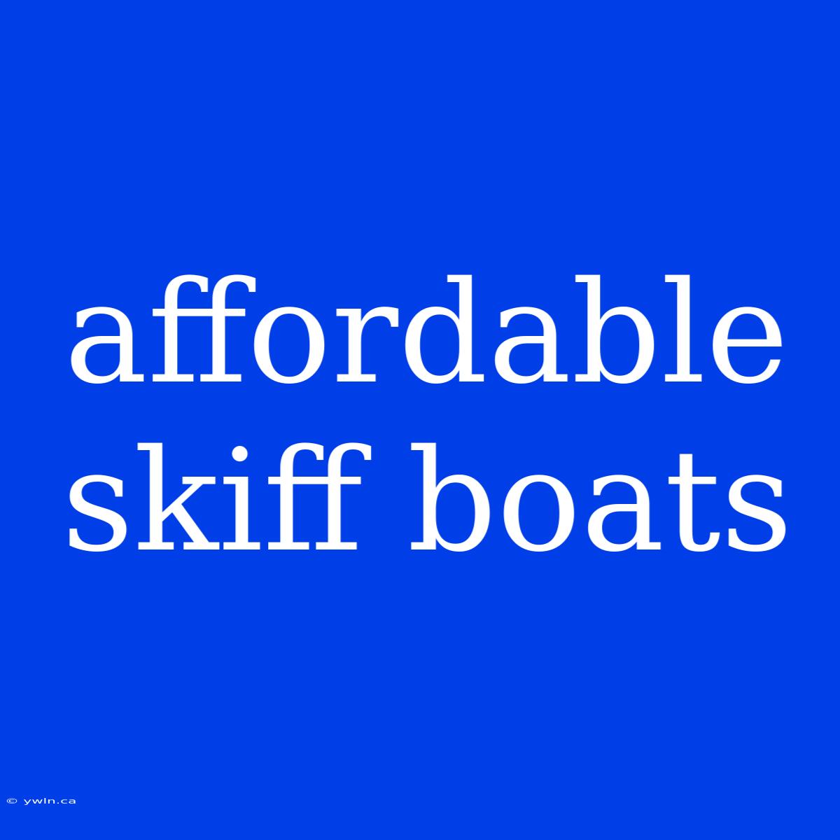 Affordable Skiff Boats