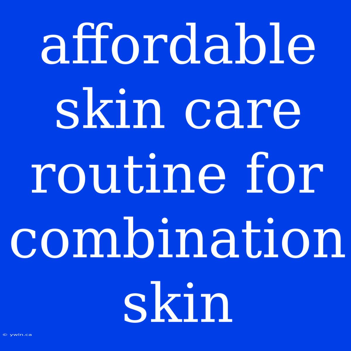 Affordable Skin Care Routine For Combination Skin