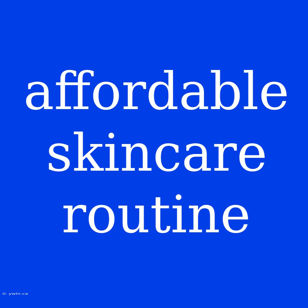 Affordable Skincare Routine