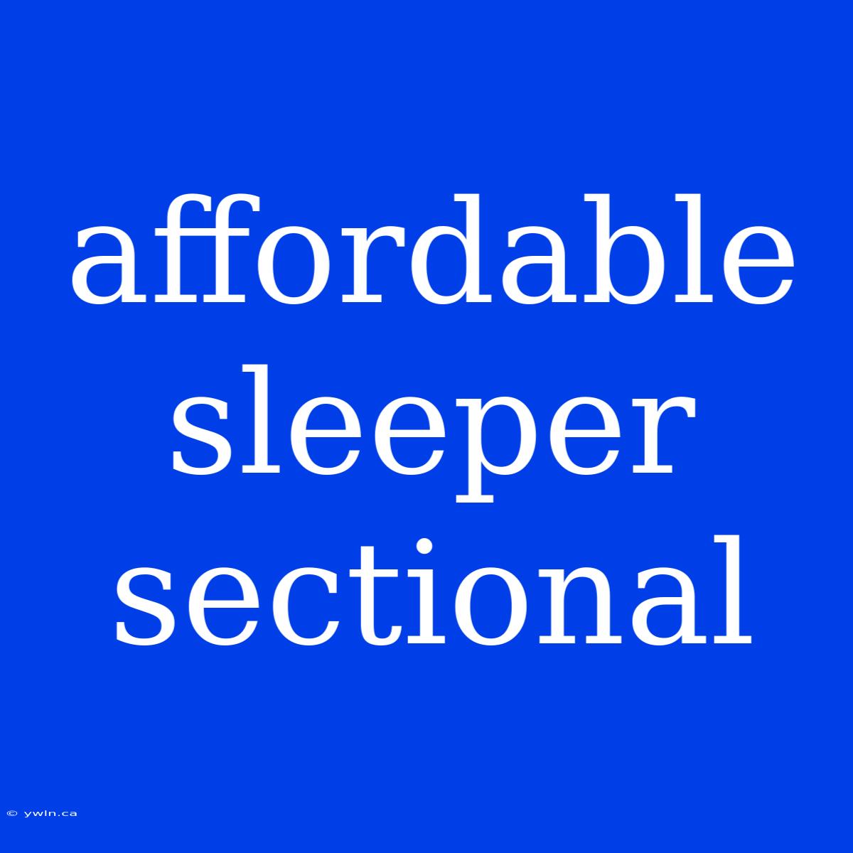 Affordable Sleeper Sectional